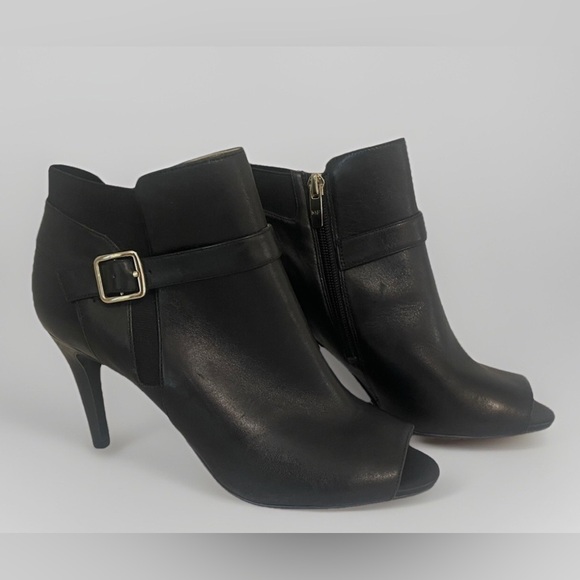 Marc Fisher Black Leather Shimmee Shoes - Picture 1 of 6